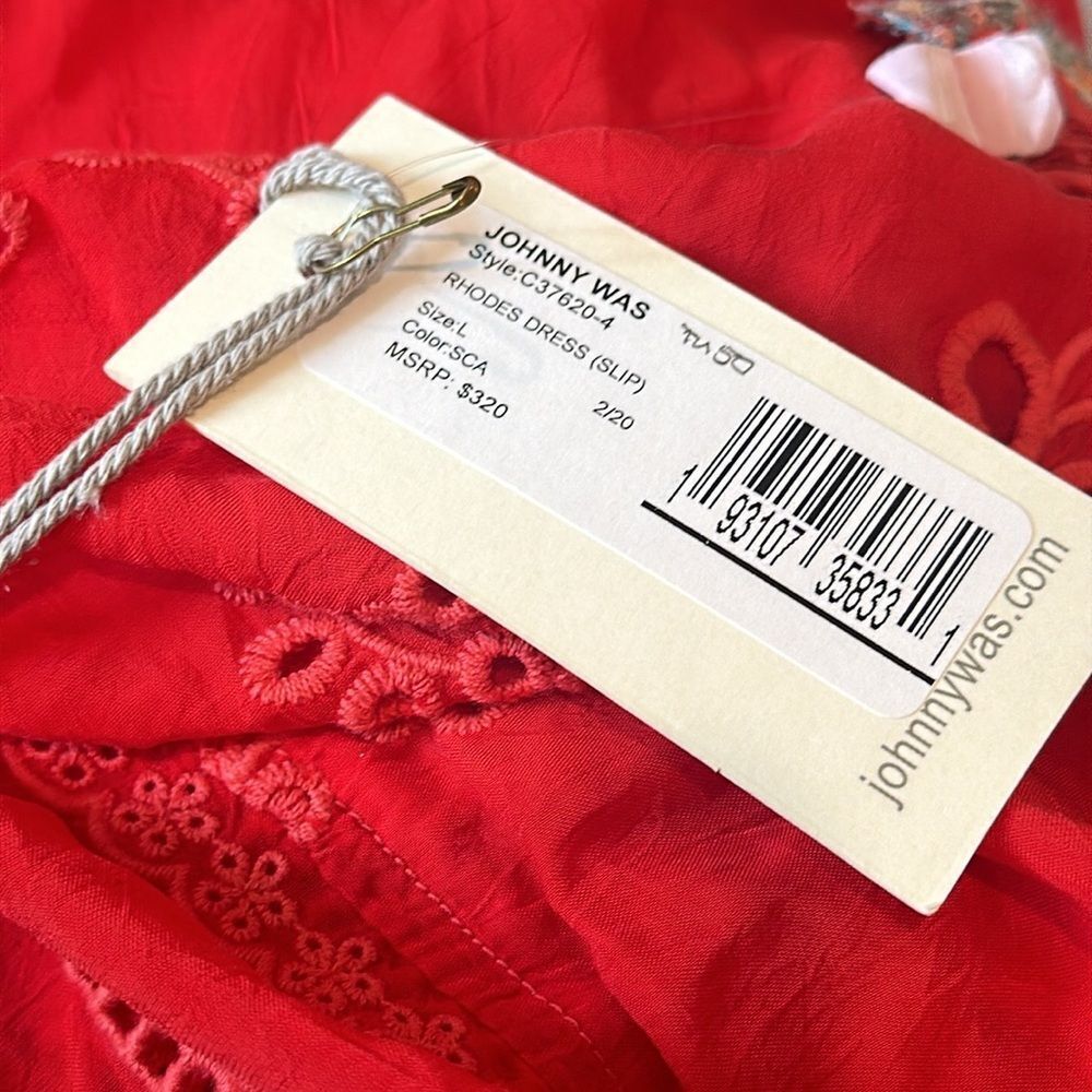 Johnny Was‎ Rhodes Sleeveless Shift Dress Scarlet Red Women's Large (L) NWT ❤️✨ - Picture 3 of 7